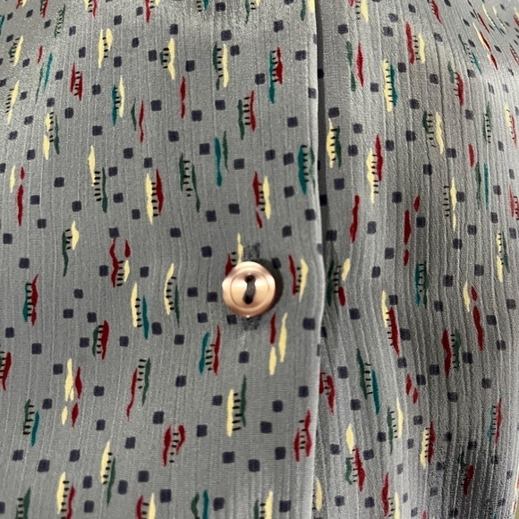 Vintage Top 9 Purple Polka Dot Retro Classic Preppy Coastal Chic Workwear 80s - Picture 4 of 13